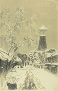 大阪風景 住吉雪景