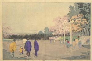 清親「東京名所図　上野公園画家写生図」