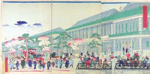 国輝二代「第一大区京橋商店煉瓦石繁栄図」
