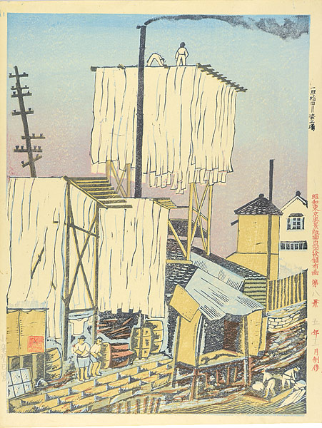 Koizumi Kishio “100 Views of Great Tokyo in the Showa Era / Dye Factory at Waseda (#8)”