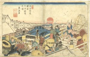 Eisen / Kiso-Kaido Road Sequel /  No.1 Snow Scene of Nihonbashi Bridge at Dawn [木曾街道續ノ壹　日本橋雪の曙]