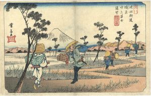 Eisen / Kiso-Kaido Road  /  No. 8 Konosu, Distant view of Mt. Fuji from Fukiage [岐岨街道　鴻巣吹上富士遠望]