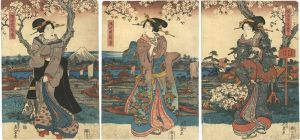 英泉「隅田堤桜盛」