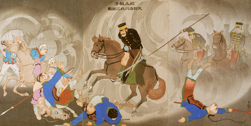 清親「於土城子大尉淺川氏之苦戦」