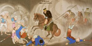 清親「於土城子大尉淺川氏之苦戦」
