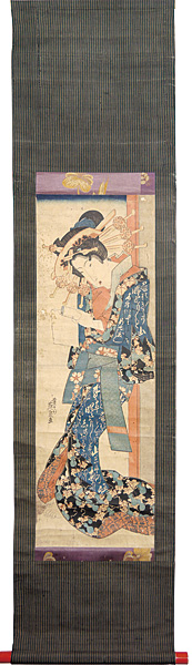 英泉「文を読む美人図（仮題）」
