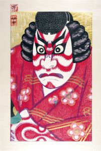 Kabuki scene from Kurumabiki : Ichikawa Danjuro as Umeo-maru