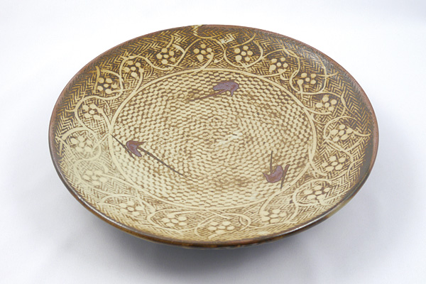 Shimaoka Tatsuzo “Clear glazed inlay straw-rope pattern plate”
