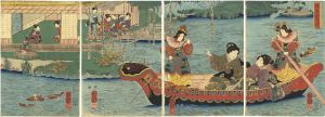 Kuniyoshi / Beauties in Dragon Boat [准漢舩遊び]