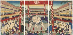 国明「華族会館角觗之図」
