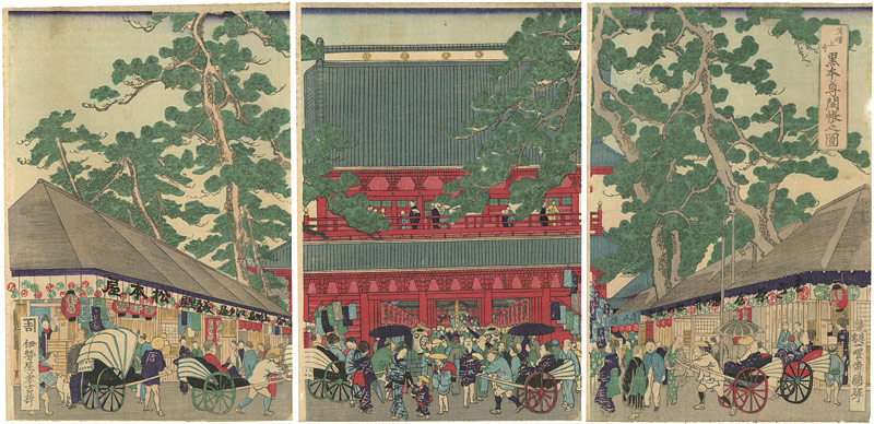 国輝二代「芝増上寺黒本尊開帳之図」