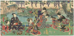 豊国三代「東宰府境内藤見之図　（亀戸天神）」