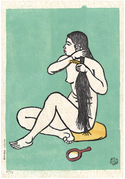 Umehara Ryuzaburo “The woman who combs hair”