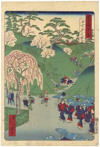 Ikkei / Forty-eight Famous Views of Tokyo / Higurashi-no-sato (Nippori) [東京名所四十八景　日くらしの里]