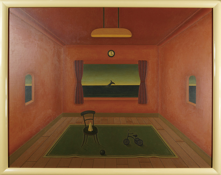 河原朝生「自筆画　室内風景（仮題）」