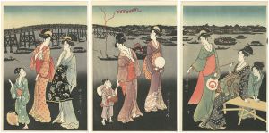 Utamaro / Fireworks at Ryogoku【Reproduction】 [両国の花火【復刻版】]
