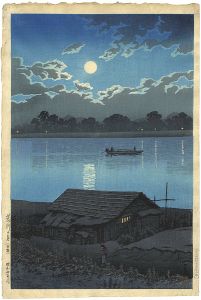 荒川の月