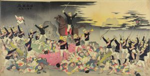 清親「日本萬歳平壌之凱歌」