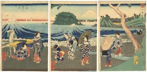 Shigenobu / Enoshima in Sagami Province [相州江ノ嶋詣之図　鎌倉七里ヶ浜風景]
