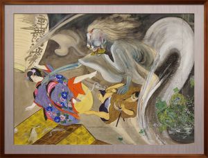 伊藤晴雨「自筆画 　東海道四谷怪談　蛇山庵室の場　（仮題）」