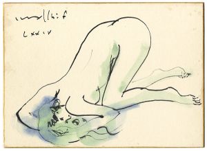 Furusawa Iwami / 自筆画色紙　裸婦図