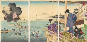 鳳斎峰雲「風俗昼夜鏡　潮干狩」