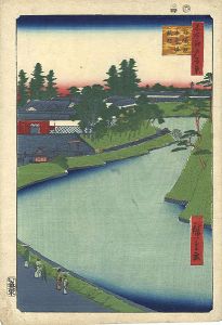 広重初代「名所江戸百景　外桜田弁慶堀糀町」