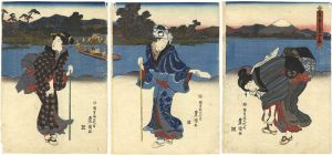 Toyokuni III / Pilgrimage to Enoshima [嶋もうで花の江戸旅]