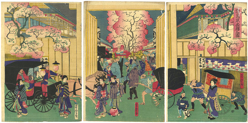 Yoshitora “Cherry Blossoms at Night in Shinshimabara”