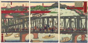 Kunimasa / True View of the Newly Built Azuma Bridge [新築吾妻橋真図]