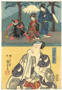 Kuniyoshi / Kabuki Print : Act 8, Tomi [八段目遠見]