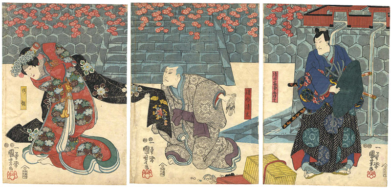 Kuniyoshi “Kabuki Scene from Kamakura-yama Sakura no Goshozome”