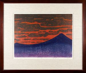 Hagiwara Hideo / Thirty-six Views of Mt.Fuji / Flaming Red Sky (Sora Moeru)
