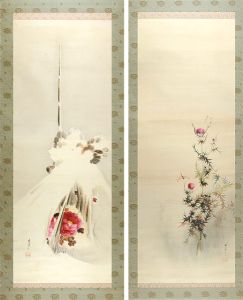 渡辺省亭「自筆画幅　蜻蛉」