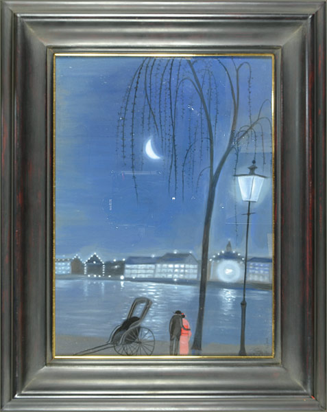 Saito Shinichi “Painting : Meiji Series / Moon at Sumida River”