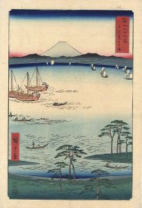 Hiroshige / 36 Views of Mt.Fuji / Sea Route off the Shore of Kazusa Province [冨士三十六景　上総黒戸の裏]