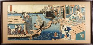 国貞初代「墨水花両岸」