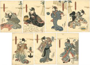 豊国三代「春遊娘七草」