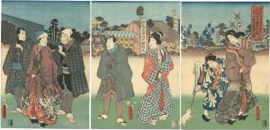 豊国三代「東都深川八幡宮於社地成田山不動尊開帳群衆図」
