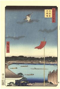 広重初代「名所江戸百景　駒形堂吾嬬橋　【復刻版】」