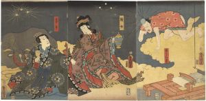 豊国三代「日月星昼夜織分」