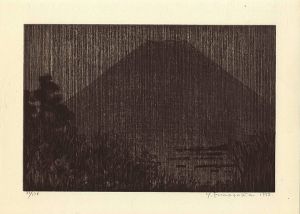 Funasaka Yoshisuke / 36 Views of Mt.Fuji / View from South Ashigara Pass, Mt.Fuji in the Dark