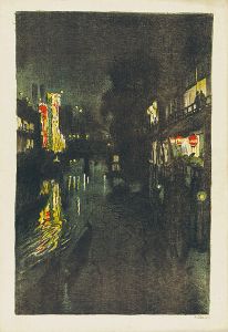 大阪風景　道頓堀川夜景