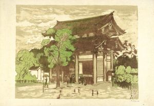 織田一磨「大阪風景　四天王寺東門」