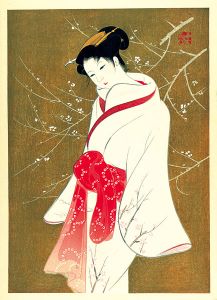 Iwata Sentaro / Compilation of Masterpieces of Bijin Woodblock Prints / White Plum