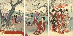 Chikanobu / Chiyoda Inner Palace / Cherry-blossom Viewing  [千代田之大奥　御花見]
