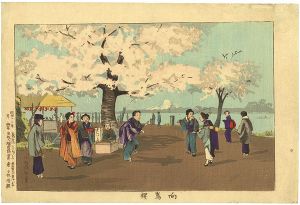 Kiyochika / Cherry Blossom at Mukojima [向嶋櫻]