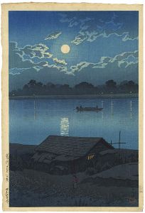 荒川の月（赤羽）