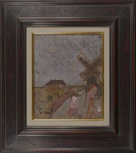 織田廣喜「自筆画 モンマルトル星月夜」