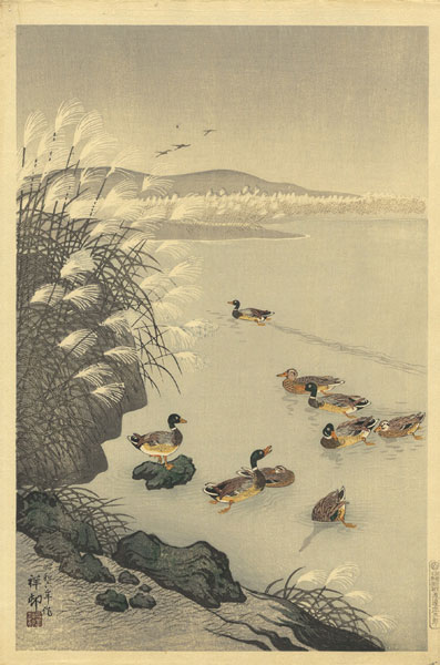 Ohara Koson(Shoson) “Late Autumn Pond”